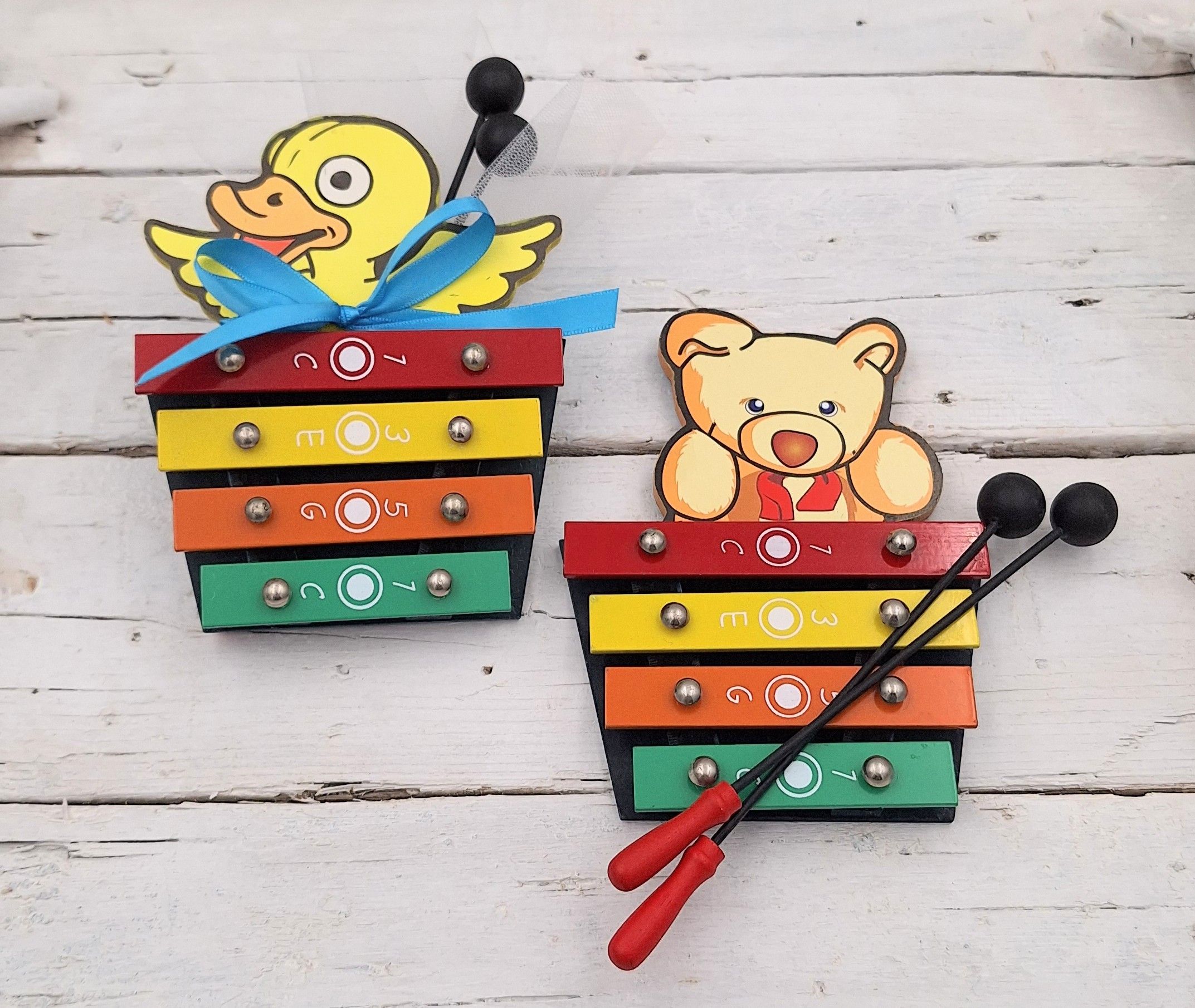 Μπομπονιέρα ξύλινο μεταλλόφωνο ζωάκια