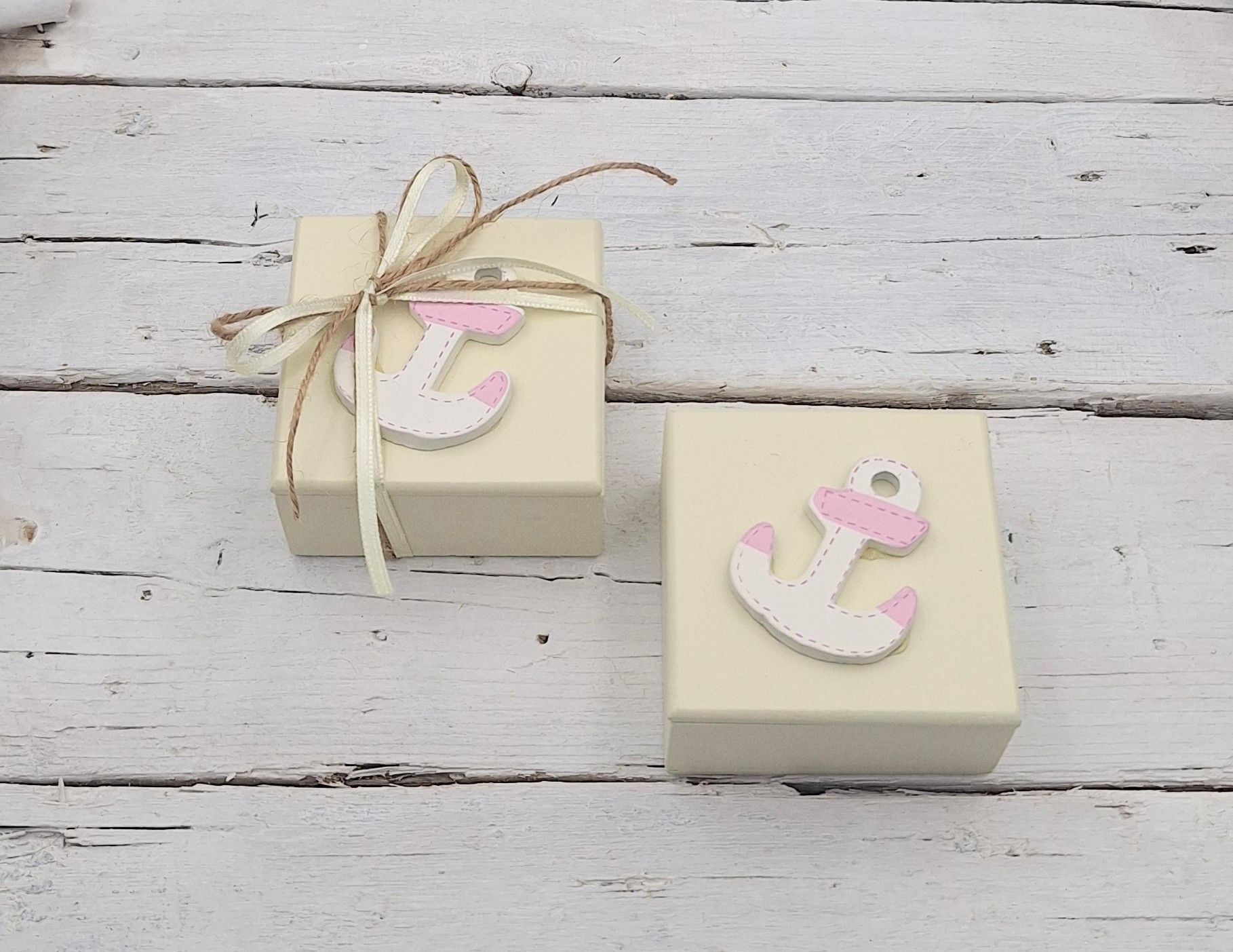 Μπομπονιέρα κουτάκι ξύλινο με άγκυρα