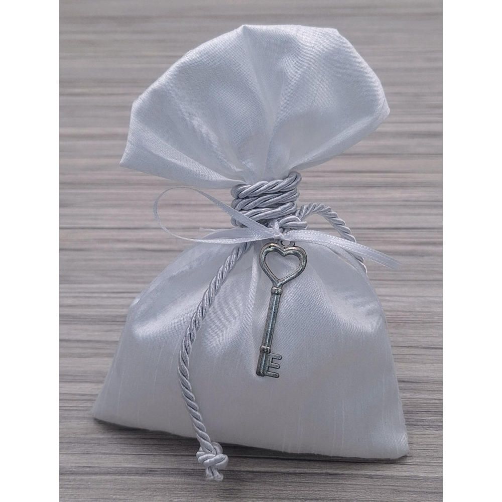 Μπομπονιέρα πουγκί με μεταλλικό κλειδί